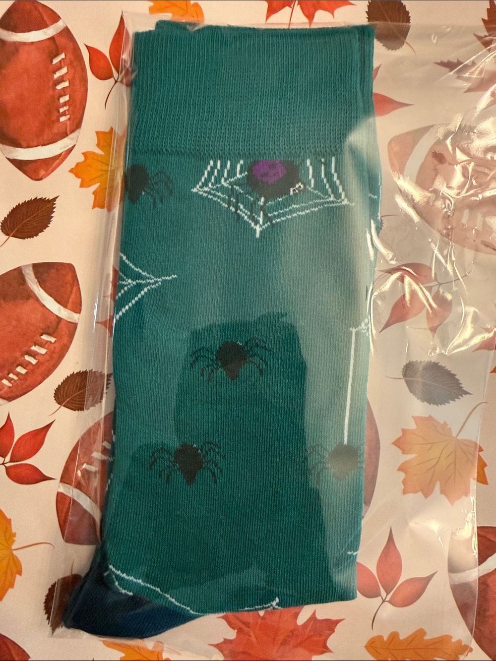 Unisex Green Spider Web Socks - Green/Black